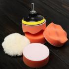 Meigar Car Polisher Buffer Pad Car Sponge and Woolen Polishing Waxing Buffing Pad Kit Set with M10 Drill Adapter