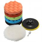 7pcs 3"/5"/6"/7" Sponge Polishing waxing Buffing Pads Kit Compound Polishing with 5/8'' Drill Adapter For Auto Car