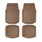 FH Group 3D Faux Leather Deep Tray 4 Piece Floor Mats with bonus Air Freshener
