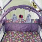 Big Oshi Portable Playard Deluxe Bundle - Nursery Center With Canopy Net Topper - Medium Size - Lightweight, Compact Design, Includes Carry Bag - Perfect for Indoor or Outdoor Backyard Use, Purple