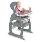 Badger Basket Envee II Baby High Chair with Playtable Conversion, Gray/Chevron
