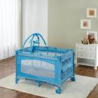 Big Oshi Portable Playard Deluxe Bundle - Nursery Center With Canopy Net Topper - Medium Size - Lightweight, Compact Design, Includes Carry Bag - Perfect for Indoor or Outdoor Backyard Use, Blue