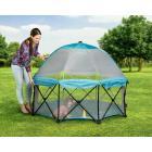 Regalo 8 Panel Foldable and Portable Play Yard with Carrying Case and Full UV Canopy, Teal