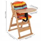 Baby High Chair Natural Beech Infant Toddler Feeding Highchair with Tray Cushion, Infant High Chair, Beech High Chair