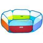 EWONDERWORLD 40” Rainbow Hexagon Pop Up Ball Pit Playpen with Carrying Tote