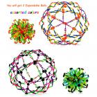 4E's Novelty Pack of 2 Expandable Balls, Hand Catch Flower Expanding Breathing Ball for Kids Boys and Girls Great Stress Relief and Anxiety Toy Helpful Gift for ADD ADHD Sensory Issues assorted colors