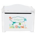 Personalized Sea and Marine White Toy Box Bench
