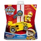 PAW Patrol, Ready, Race, Rescue Rubble’s Race & Go Deluxe Vehicle with Sounds, for Kids Aged 3 and Up