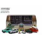 1:64 Motor World Multi-Car Dioramas - Campsite Cruisers United States Forest Service (USFS) Edition (4-Car set with 3 figures)