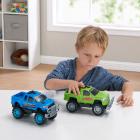 Kid Connection Friction Powered Fast Trucks 2-Pack, Blue & Green