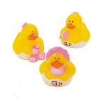 3 Mini Baby Girl Rubber Duck Duckys Pink Shower Favors