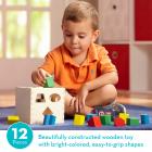 Melissa & Doug Shape Sorting Cube Classic Wooden Toy (Developmental Toy, Easy-to-Grip Shapes, Sturdy Wooden Construction, 12 Pieces)