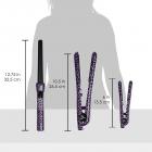 HerStyler Animal Complete Hair Styling Set, Purple Leopard / 3 pc Flat Iron and Curling Wand Set