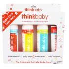 Thinkbaby 4-Piece Baby Care Essentials Set- Shampoo, Lotion, Bubble Bath & Sunscreen
