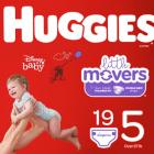 HUGGIES Little Movers Diapers, Size 5 (12+ kg)