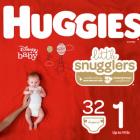 HUGGIES Little Snugglers Diapers, Size 1 (3-6 kg)