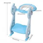 HURRISE Cute Deer Armrest Ladder Potty Chair for Baby Boy Kids Toddler Training Soft Toilet Seat Blue