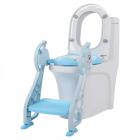 HURRISE Cute Deer Armrest Ladder Potty Chair for Baby Boy Kids Toddler Training Soft Toilet Seat Blue
