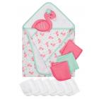 Gerber Baby Girl Terry Hooded Towel and Washcloth Set, 10pc
