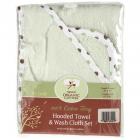 TL Care® 100% Cotton Terry Hooded Towel & Wash Cloth Set 2 pc Pack