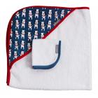Hooded Towel and Washcloth Set Fire Dogs by JJ Cole