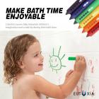 Eutuxia Baby Bath Crayons. Colorful Bathtub Toys for Kids, Toddlers. Draw & Scribble on the Tub. Children Bath Time Fun Entertainment. Easily Washable, Retractable. Safe, Non-Toxic, BPA Free. [6 PK]