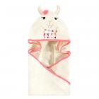 Little Treasure Baby Boy and Girl Animal Face Woven Terry Hooded Towel, Llama