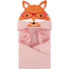 Woven Terry Animal Hooded Towel, Studious Fox