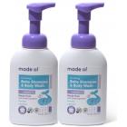 MADE OF Foaming Organic Baby Shampoo and Body Wash - NSF Organic Certified - EWG Verified - Gluten Free - Vegan - For Sensitive Skin and Eczema - 10 oz (2 Pack - Sweet Orange)