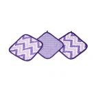 Bacati - MixNMatch Zigzag 3 pc Wash Cloths Cotton, Purple