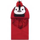 Hudson Baby Animal Face Hooded Towel, Red Penguin