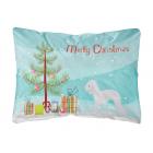 Bedlington Terrier Merry Christmas Tree Canvas Fabric Decorative Pillow
