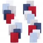 Little Treasure Luxuriously Soft Washcloths, 20 Pack, Blue Red