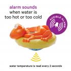 Aquatopia Floating Safety Bath Thermometer for Infants, Digital Audible Alarm, Beeps when too hot or too cold!, Orange
