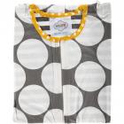 Bacati Grey & Yellow Dots & Pin Striped Wearable Blanket
