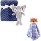 Hudson Baby Boys' Plush Blanket, Security Blanket and Toy, Choose Your Color