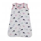 Bacati - Little Sailor Whales Girls 100% Cotton breathable Muslin Wearable Blanket (Choose Your Size)