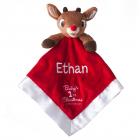 Personalized Babys First Christmas Blankey Rudolph