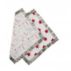 Bacati - Sports Muslin 2pc Security Blankets with Sateen Trim, Baseball Red/Grey