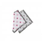 Bacati - Moroccan Tiles Muslin 2 pc Security Blankets with Sateen Trim, Pink/Gray