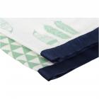 Bacati Mint & Navy Noah Tribal Feathers & Triangles Muslin Security Blankets 2 ct Pack