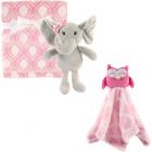 Hudson Baby Girls' Plush Blanket, Security Blanket and Toy, Choose Your Color