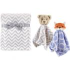 Hudson Baby Boys' Plush Blanket with Security Blankets, 2-Pack, Choose Your Color