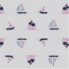 Bacati - Little Sailor Boats Girls 100% Cotton breathable Muslin Wearable Blanket (Choose Your Size)