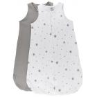 100% Cotton Wearable Blanket Sleep Bag 2 Pack Grey Stars and Solid Grey Medium 3-6 Months