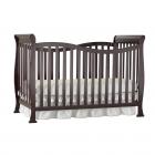 Big Oshi Jessica 7-in-1 Convertible Crib Frame - Modern, Unisex Wood Design for Boys or Girls - Adjustable Height, Low or High - Convertible to Crib, and Day, Toddler, Twin, or Full Bed, Espresso