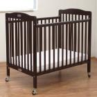 L.A. Baby Little Wooden Mini/Portable Crib with Mattress Cherry
