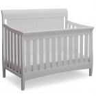 Delta Children Bennington Elite Sleigh 4-in-1 Convertible Crib, Bianca White