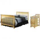 Dream On Me, 5-in-1 Brody Convertible Fixed-Side Crib With Changer, Natural