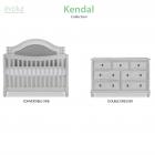 Evolur Kendal Curve Top 5-in-1 Convertible Crib, Antique Grey Mist